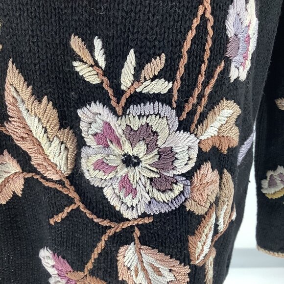 Vintage Worthington Sweater Women's Size Large Floral - Picture 6 of 8